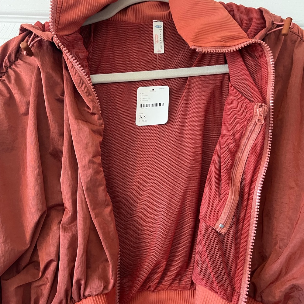 Womens Cropped Bomber Jacket - Rust - Picture 4 of 4